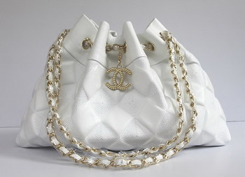 7A Discount Chanel Cambon Quilted Lambskin Shoulder Bags 46988 White